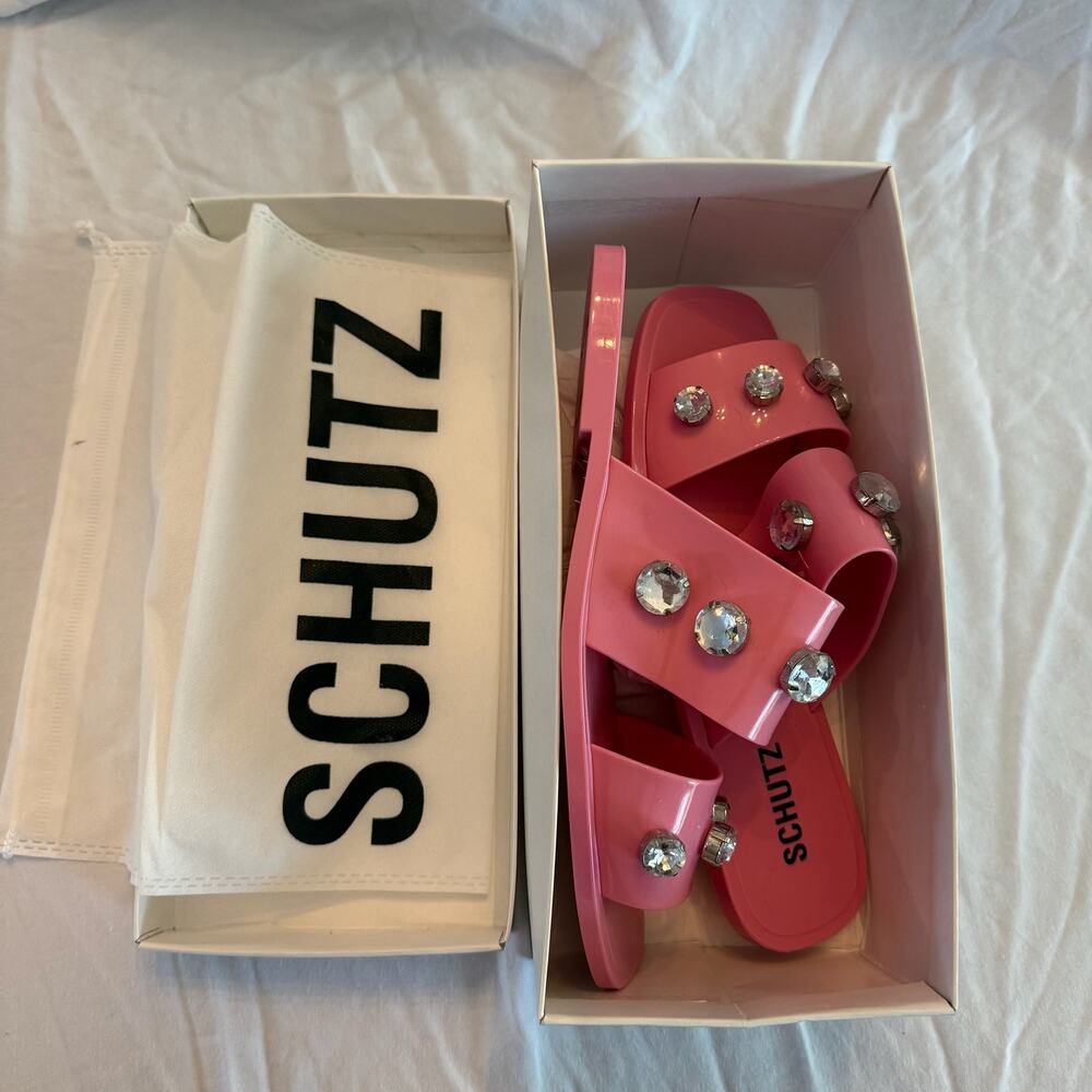 NIB new Schutz Lizzie Crystal sandals size 10B
